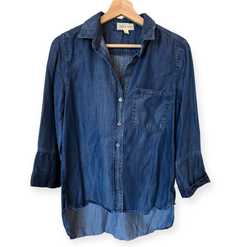 Anthropologie Cloth and Stone Tencel Denim Buttondown Shirt